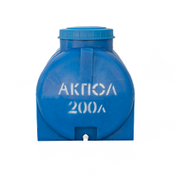 Бочка пластиковая горизонтальная 200 литров для воды синяя Бочка пластиковая горизонтальная 200 литров для воды синяя
