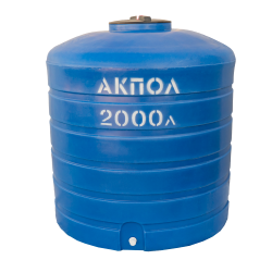 Вертикальный пластиковый бак для воды 2000 литров синий Вертикальный пластиковый бак для воды 2000 литров синий
